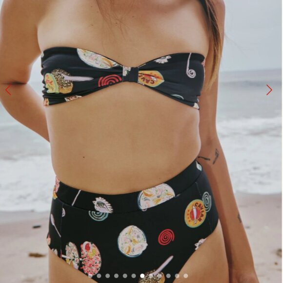 Brooke SWIM (top and bottom 2 pcs) Lisa Says Gah - Caviar Dreams Black - SMALL - Picture 2 of 4